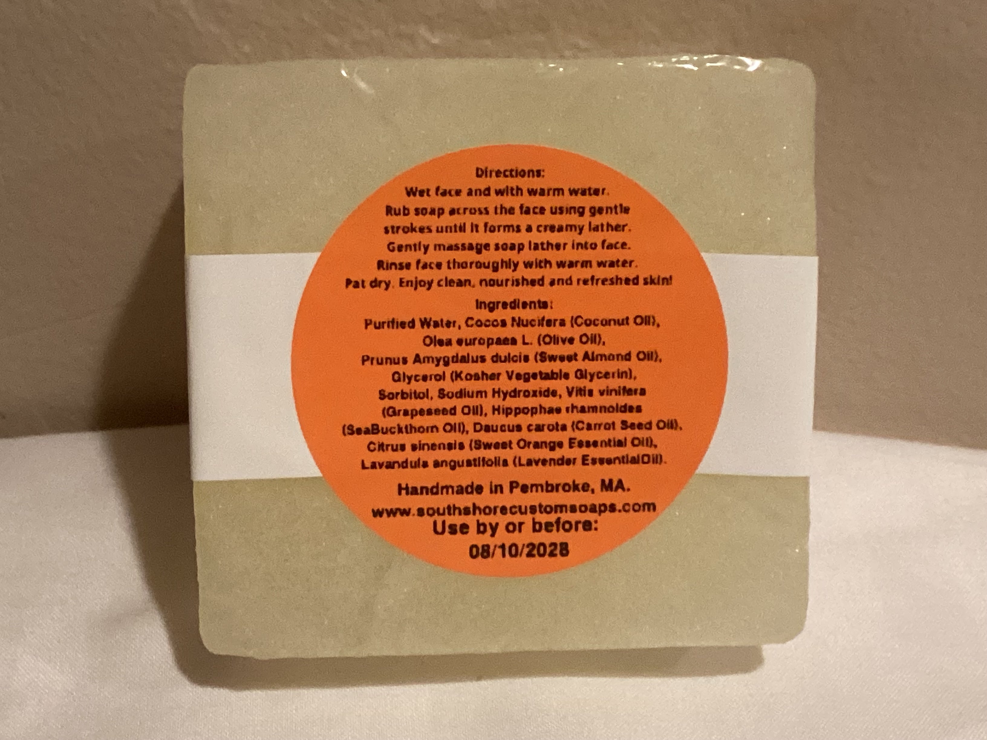 Pure Sweet Orange & Lavender Oil Nutrient & Antioxidant-rich Facial Cleansing Soap Bar