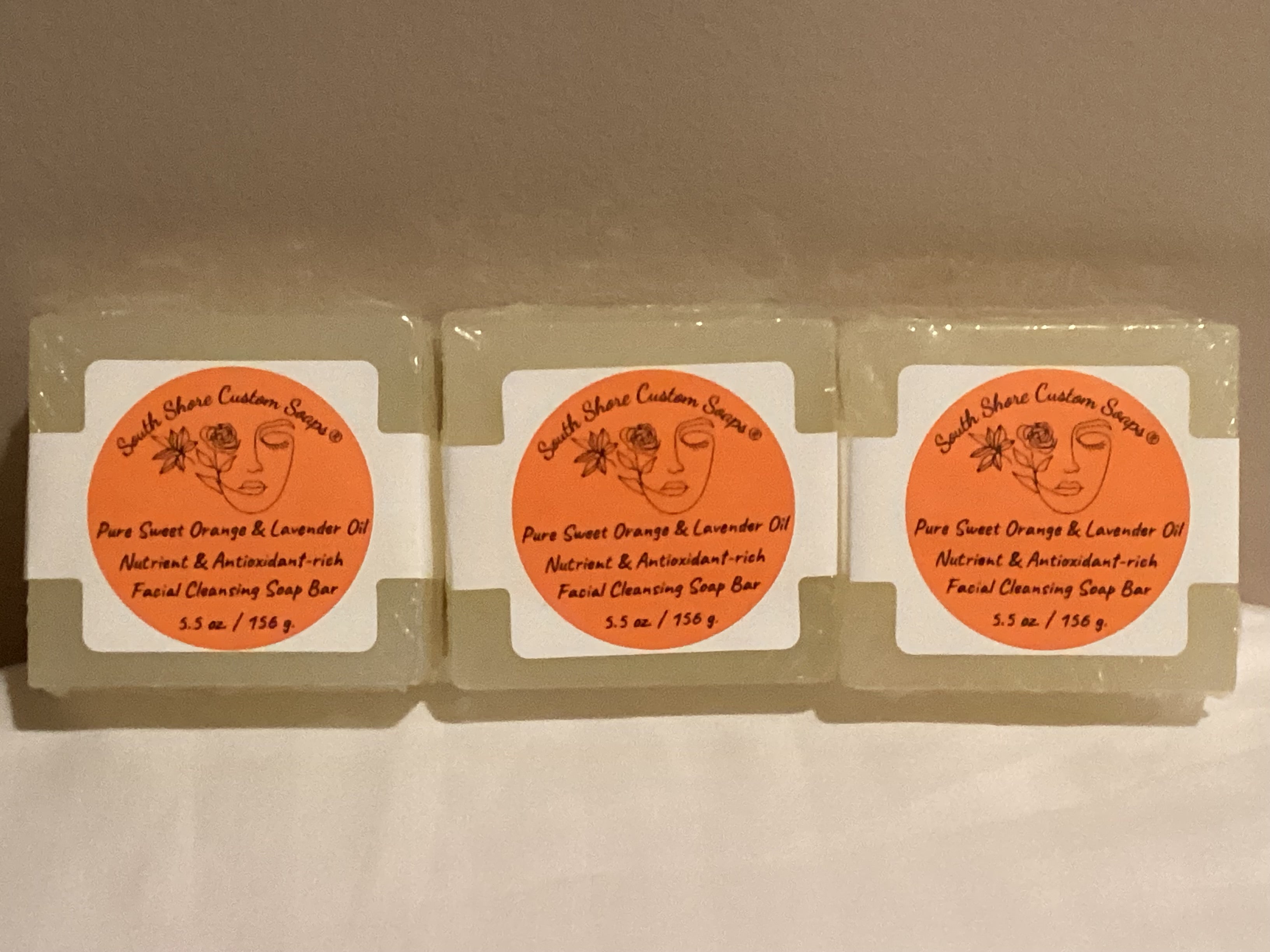 Pure Sweet Orange & Lavender Oil Nutrient & Antioxidant-rich Facial Cleansing Soap Bar