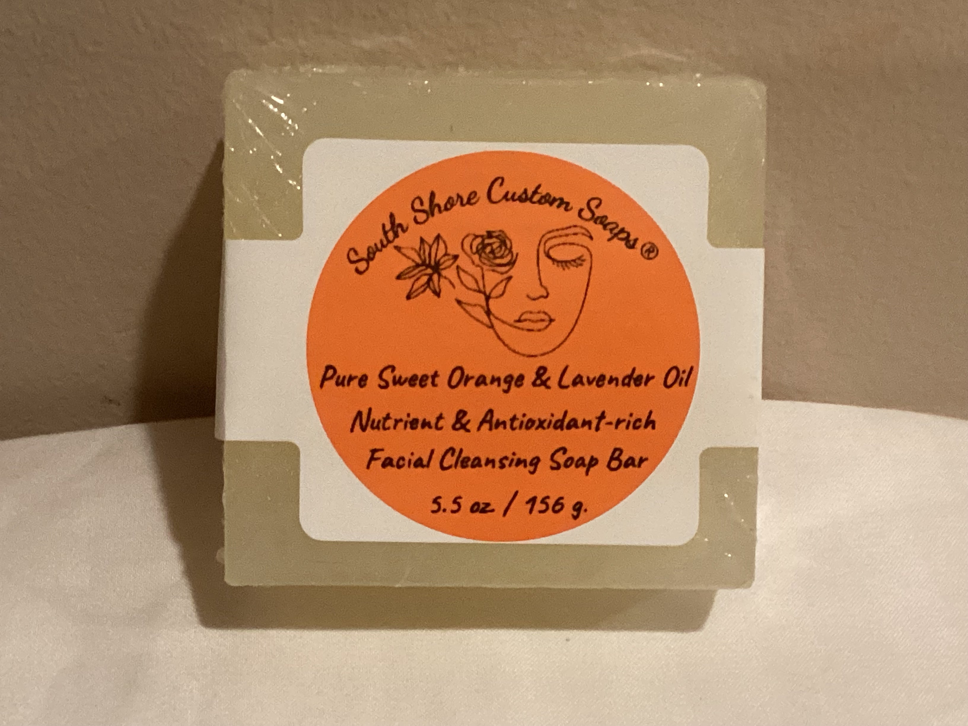 Pure Sweet Orange & Lavender Oil Nutrient & Antioxidant-rich Facial Cleansing Soap Bar